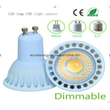 Dimmable Ce et Rhos GU10 5W COB LED Ampoule